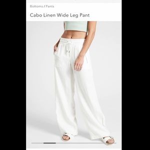Athleta Linen Wide Leg Pants size 4 Tall